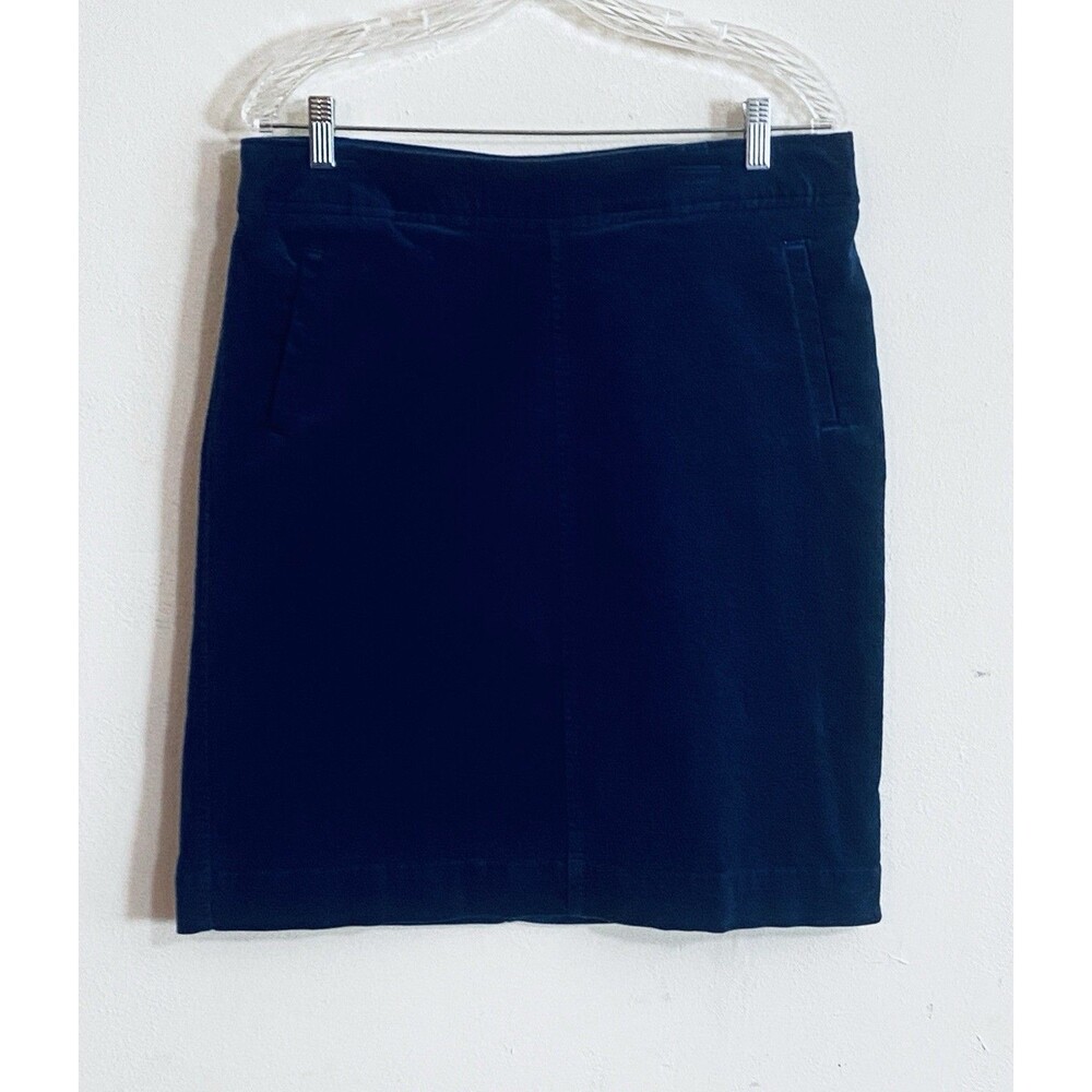 Laura Scott Blue Corduroy Skirt Size M Knee Length Minimalist Soft School Girl